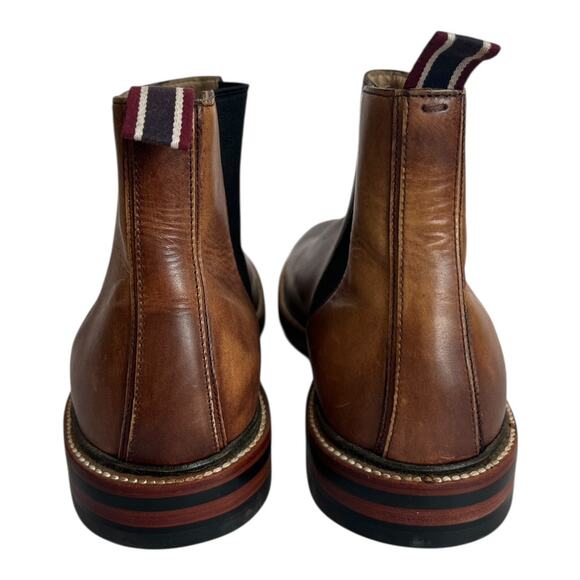 J. Crew Oar Striped Chelsea Leather Boots Size 11.5 - Picture 4 of 10